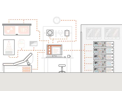 Doctor's Office design doctor documents health healthcare illustration network office vector