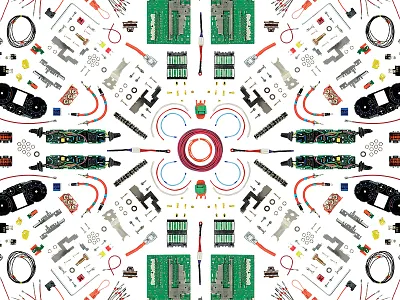 Component Kaleidoscope automotive collage kaleidoscope parts vehicle