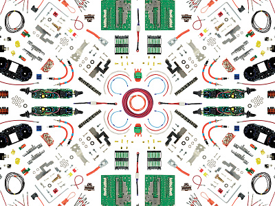 Component Kaleidoscope automotive collage kaleidoscope parts vehicle