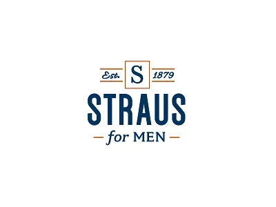 Straus for Men Logo fashion hipster logo modern retail suit tailor