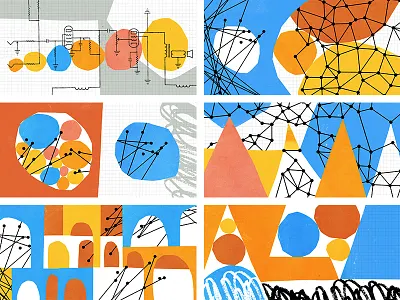 Intercom Blog Illustrations abstract collage illustration