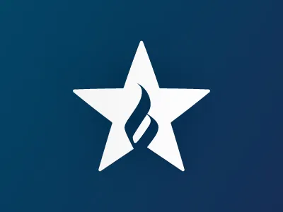 BlueStar Cooking blue cooking flame icon identity logo mark star