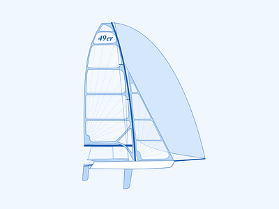 Olympic Class 49er 49er art batman canada design illustration monochrome olympics sailing skiff toronto