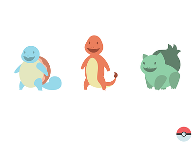 Kanto Starters bulbasaur charmander dribbble follow graphic design illustration minimalism new pokemon squirtle