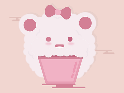 Baby pink cotton candy in pot baby candy cotton in pink pot