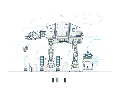 Hoth illustration line star vector wars