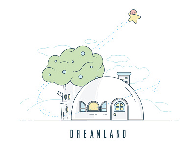 Dreamland illustration line nintendo vector