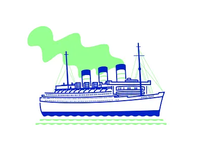 The Queen of Long Beach big boat illo illustration im on a boat ship ship illo