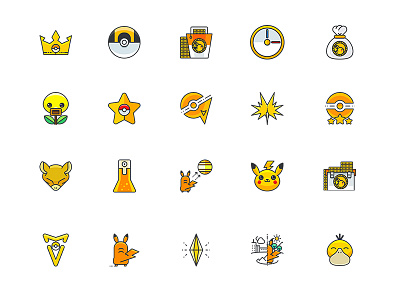Pokemon Icons color flat icons pack pokemon