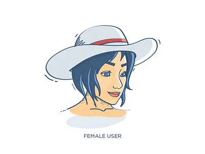 Female User 40s adobillustrator cap hairstyle female illustration ui user vector women