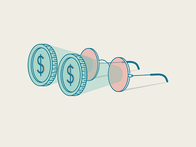 Ambitious and moneyed ambitious coin glasses icon illustration money penny vector