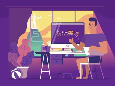 Ooohlympics / Pornhub character flat illustration olympics ooohlympics pornhub rio stolz