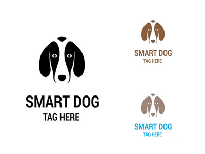 Smart Dog Logo adorable dog doggy hund husky logo design pitbull pug puppies puppy smart dog sweet