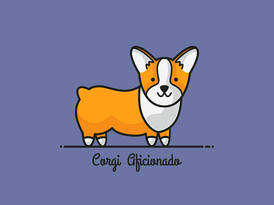 Corgi Aficionado aficionado corgi dog illustration pet puppy purple