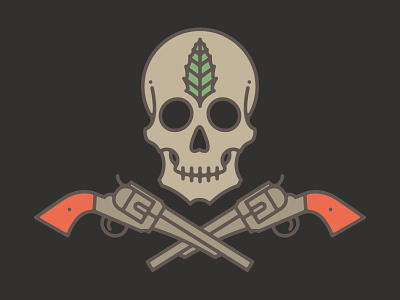 Softer Piracy! illustration pistol skull