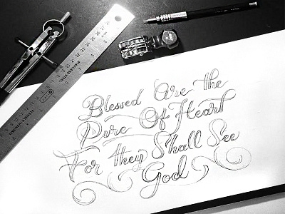 Mathew-5:8 lettering typography verse