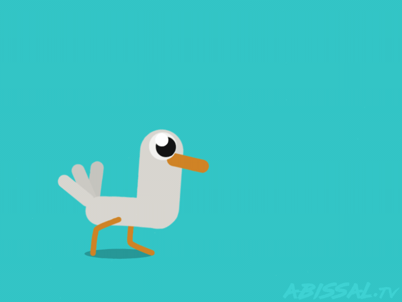 GooseesooG // Upside down after effects animal animation bird cycle gif goose illustrator motion upside down walkcycle walking