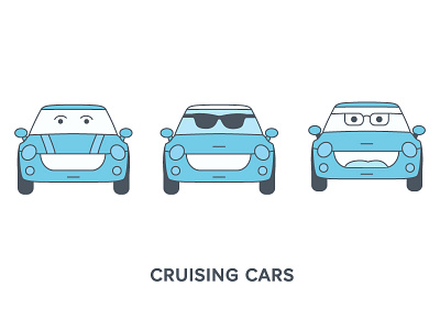 Cruising Car Icons cars character design icon mini cooper sunglasses