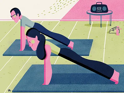 PILATES characterdesign color design illustration pilates