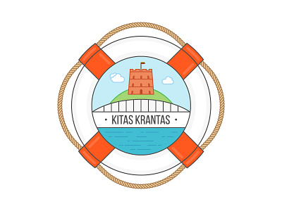 Kitas Krantas Logo bridge cafe lithuania logo river tower vilnius