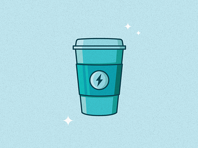 Energy Booster coffee cup digital illustration vector vector illustration