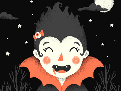 Halloween night child illustration cute halloween illustration vampire