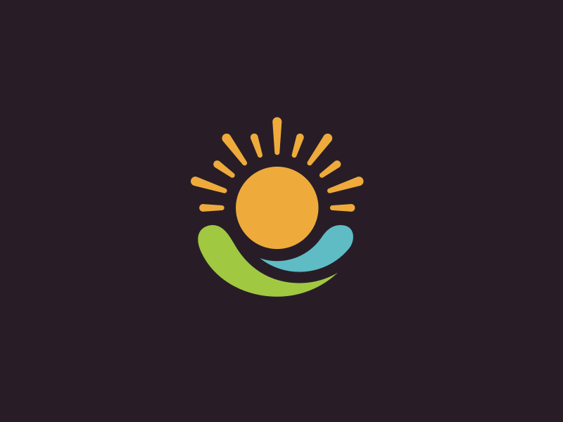 Sunshine Grindz - Marks contrast florida lineart logo logotype mark ocean relax savor sun sunshine