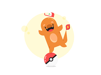 Shapemon - Char Char character charmandar fire illustration learn poke ball pokemon teaching