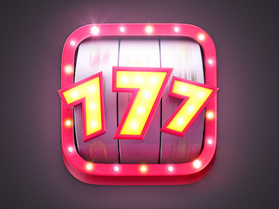 Slots Game Icon 3d app casino cinema 4d gambling game icon lights reels shiny slot machine vegas