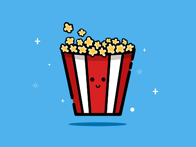 Popcorn blue food illustration movies popcorn red snack vector white