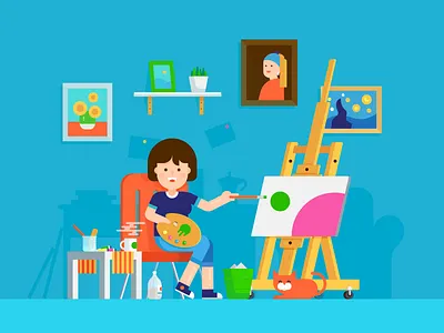 Painter illustration painting