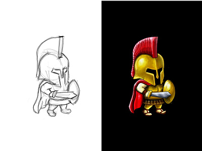 Baby Spartan 2d art cartoon caracter character design sketch spartan