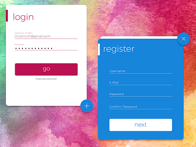 Material Login/Register UI colors login material register ui