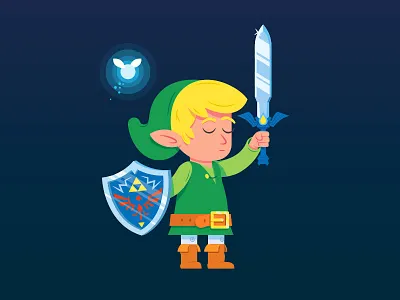 Link illustration legend of zelda link nintendo vector video games zelda