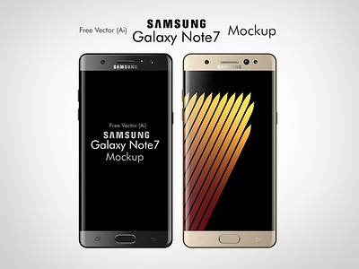 Free Vector Samsung Galaxy Note 7 Mockup In Ai & EPS galaxy note 7 note7 samsung galaxy note 7 samsung mobile mockup samsung note 7