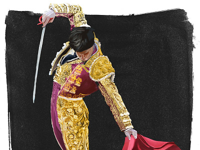 Bullfighter bull bullfighter france gold illustration man photoshop spain tradition wild