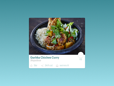 Recipe Card app card food recipe card ui