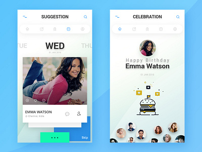 Friend Timeline and Celebrations designer friend interaction iphone mobile app ios timeline ui design ux