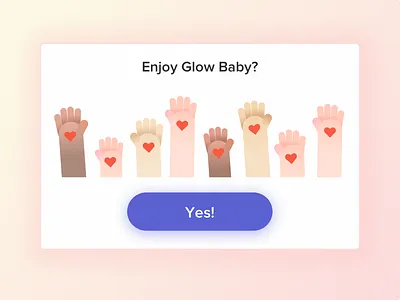 Glow Baby rating card babyhand diversity glow graphic heart illustration ratingcard