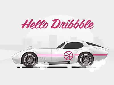 Hello Dribbble car firstshot hellodribbble