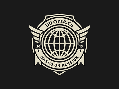 Wings Earth clothing company earth emblems label retro vector vintage wing world