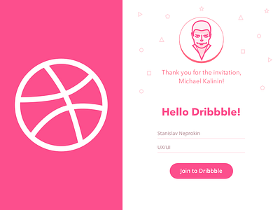 Hello Dribbble! sketch 3 thank you shot