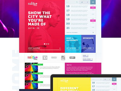 Halifax Pride Website calendar design events pride ui ux web design