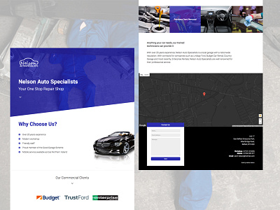 Nelson Auto Specialists auto car design dev developer development mechanic onepage repairs site web website