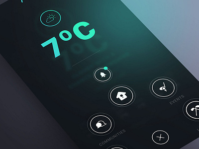 Mobile App Navigation app application dashboard degrees fresh mobile nav navigation quick teal temperature weather
