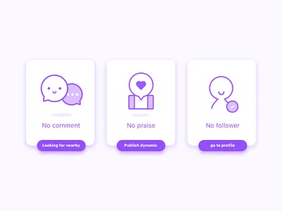 Empty States. comment empty follower icon praise states