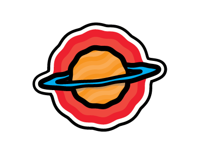 SPACE logo planet saturn space sticker