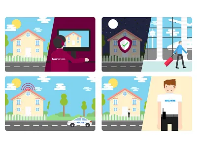 Illustration home security alarm call center home house safe safety security smoke system