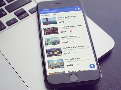 Trave App for Iphone blue inspiration ios app iphone list view travel app ui design