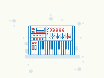 MIDI Synth draw flat icon illustration midi minimal music outline synth vector